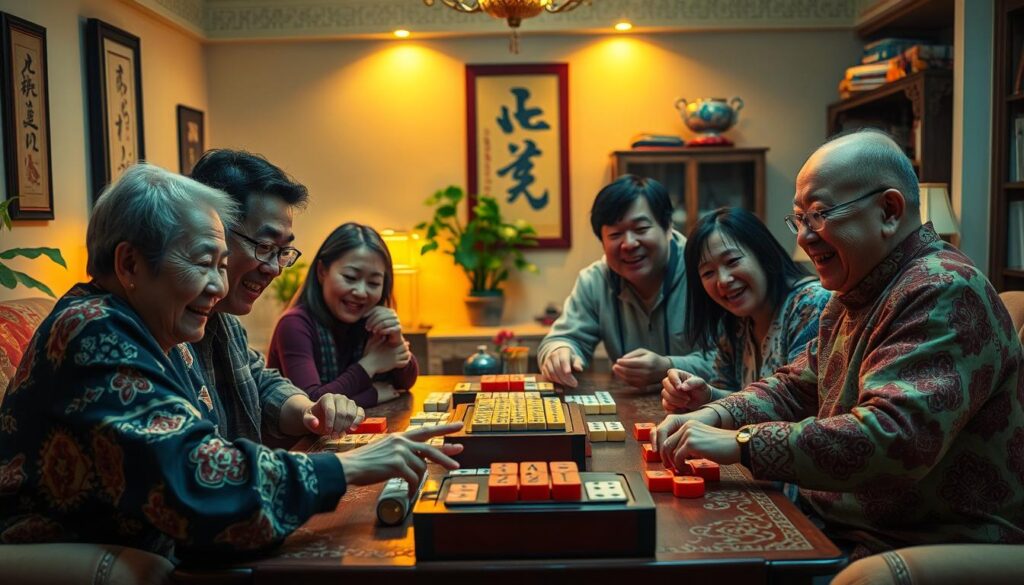 家庭聚會與麻將遊戲的結合