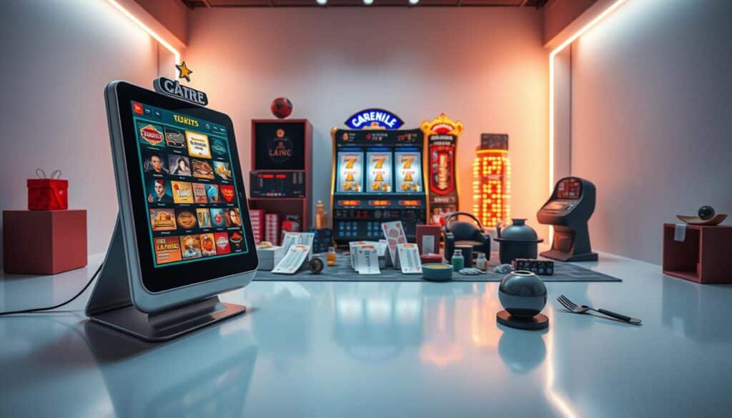 A meticulously arranged scene depicting the intricate process of "套票選擇" for online casino enthusiasts. In the foreground, a sleek and modern gaming device displays a diverse array of ticket options, each with its own distinct visual flair and enticing features. The middle ground showcases a thoughtfully curated selection of gaming paraphernalia, creating an immersive atmosphere. In the background, a softly lit, minimalist environment sets the stage, evoking a sense of refinement and sophistication. Crisp, high-contrast lighting accentuates the clean lines and elegant details, while a shallow depth of field draws the viewer's focus to the key elements. The overall composition conveys a sense of precision, optimization, and the thrill of discovering the perfect "套票" for the discerning online casino enthusiast.
