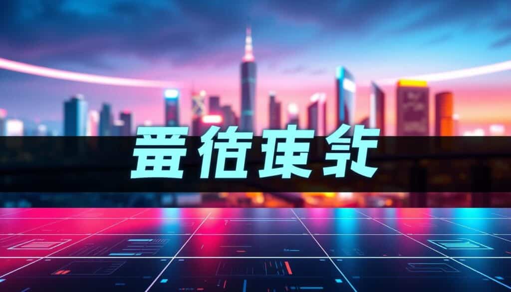 A modern, digital news headline set against a sleek, futuristic backdrop. Bright, vibrant colors and sharp, clean lines convey a sense of technological advancement and innovation. The title "網路娛樂城新聞" is rendered in a bold, stylized typeface, commanding attention. In the foreground, abstract data visualizations and holographic UI elements subtly reference the content theme. The middle ground features a blurred cityscape, with towering skyscrapers and neon lights hinting at the urban, connected nature of online entertainment hubs. The background is a dramatic gradient, shifting from cool blues to warm oranges, evoking a sense of energy and excitement. Overall, the image should feel sleek, dynamic, and befitting of the latest news in the world of online gaming and entertainment.