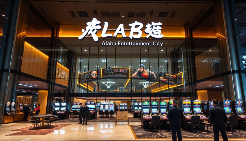 A serene and modern gaming establishment, Alaba Entertainment City, stands as a beacon of trust and security for Taiwanese players. The facade features a harmonious blend of glass, steel, and warm lighting, exuding a welcoming atmosphere. Inside, the expansive lobby is adorned with sleek, contemporary furnishings and high-end finishes, creating a sense of sophistication and attention to detail. Numerous gaming tables and slot machines are arranged in a well-organized layout, ensuring a seamless and immersive experience. Discreet security personnel maintain a vigilant presence, providing a reassuring sense of safety. The overall ambiance reflects the unwavering commitment to player satisfaction and the fostering of a trusted, reliable gaming environment.