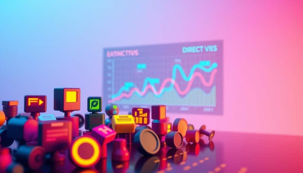 A vibrant and informative data visualization highlighting the key sources of website traffic. An elegant, minimalist design with a clean, modern aesthetic. In the foreground, a series of colorful, dynamic icons representing various traffic channels - search engines, social media, referrals, direct visits, etc. In the middle ground, a sleek, interactive chart or graph showcasing the relative proportions and trends of these traffic sources. The background features a soft, gradient-based color scheme complementing the overall palette. Subtle lighting and camera angles create depth and draw the viewer's attention to the central data visualization. The entire image conveys a sense of data-driven insights and the importance of understanding web traffic origins.